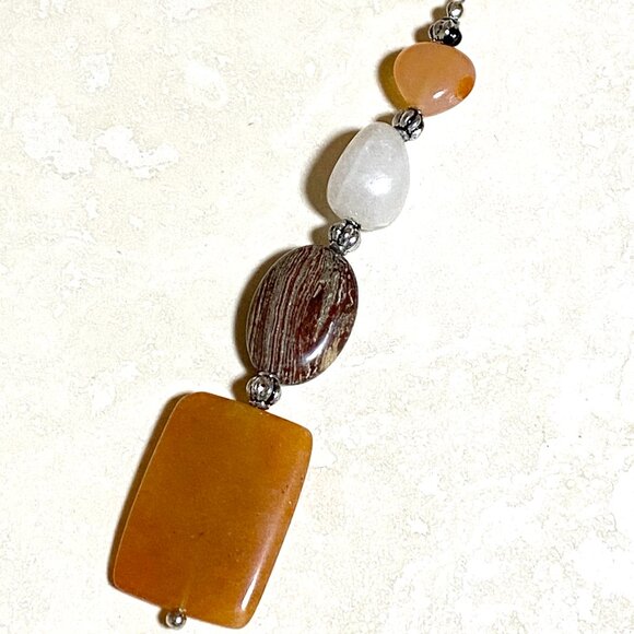 2/20$, Orange Pink Crystal Stone Lucky Charm / Car Rearview Mirror Charm - Picture 4 of 13